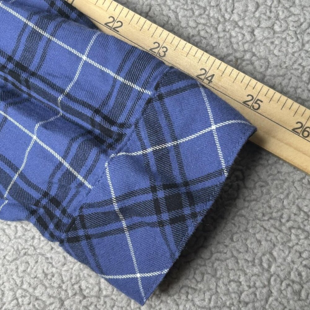J Jill Shirt Womens Medium Tall Blue Plaid Button Front Tunic 100% Cotton - Picture 10 of 14